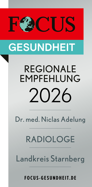 Plakette empfohlener Arzt 2026. Focus Gesundheit 2026